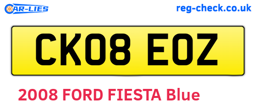 CK08EOZ are the vehicle registration plates.