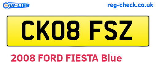 CK08FSZ are the vehicle registration plates.