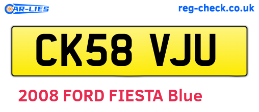 CK58VJU are the vehicle registration plates.