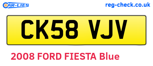 CK58VJV are the vehicle registration plates.
