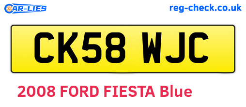 CK58WJC are the vehicle registration plates.