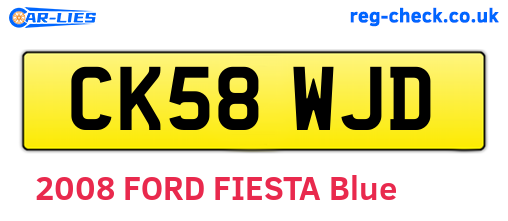 CK58WJD are the vehicle registration plates.