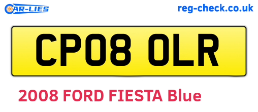 CP08OLR are the vehicle registration plates.