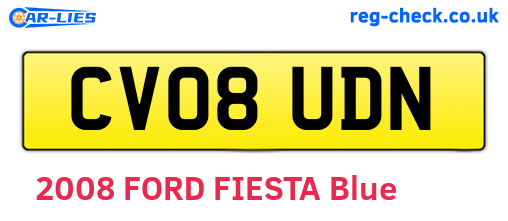 CV08UDN are the vehicle registration plates.