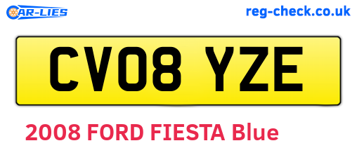 CV08YZE are the vehicle registration plates.