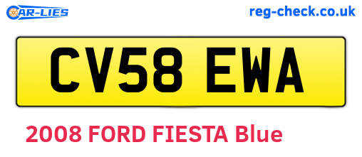 CV58EWA are the vehicle registration plates.