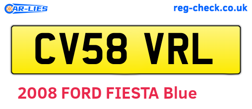 CV58VRL are the vehicle registration plates.
