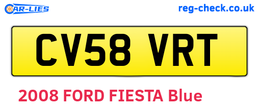 CV58VRT are the vehicle registration plates.