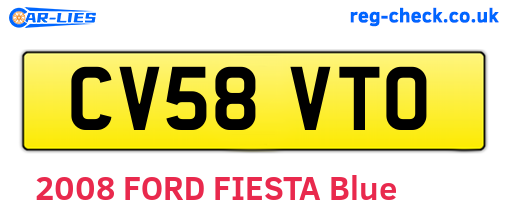 CV58VTO are the vehicle registration plates.