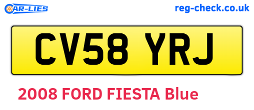 CV58YRJ are the vehicle registration plates.