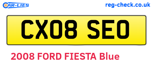 CX08SEO are the vehicle registration plates.