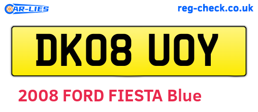 DK08UOY are the vehicle registration plates.