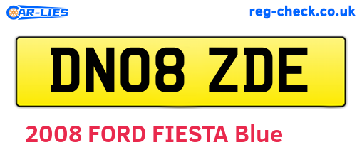 DN08ZDE are the vehicle registration plates.
