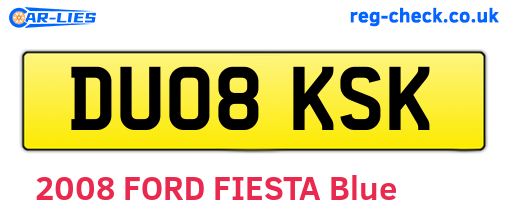DU08KSK are the vehicle registration plates.