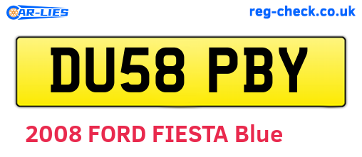DU58PBY are the vehicle registration plates.