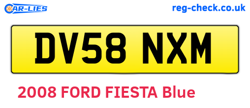 DV58NXM are the vehicle registration plates.