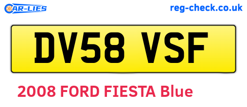 DV58VSF are the vehicle registration plates.