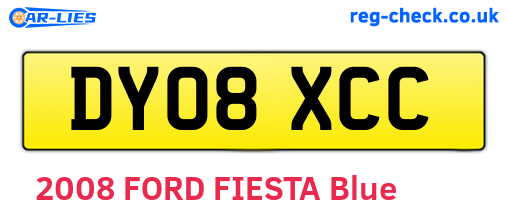 DY08XCC are the vehicle registration plates.