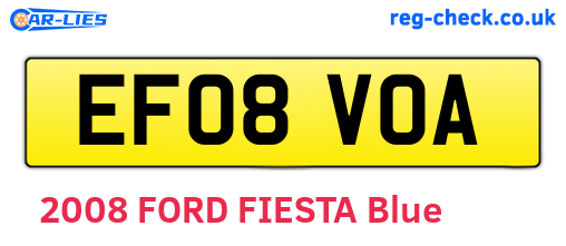 EF08VOA are the vehicle registration plates.
