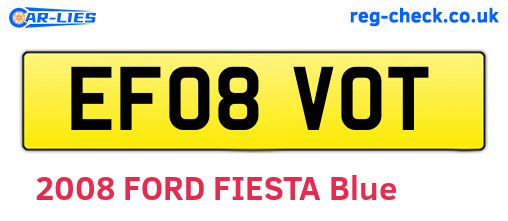 EF08VOT are the vehicle registration plates.