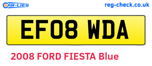 EF08WDA are the vehicle registration plates.