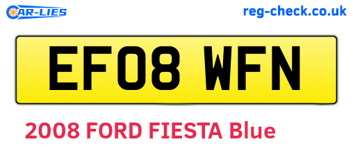EF08WFN are the vehicle registration plates.