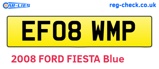 EF08WMP are the vehicle registration plates.