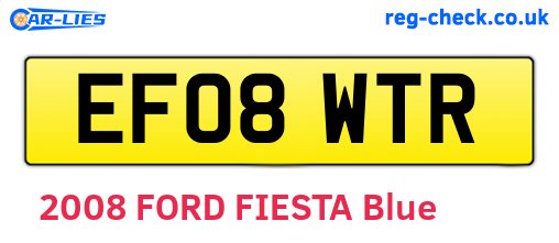 EF08WTR are the vehicle registration plates.