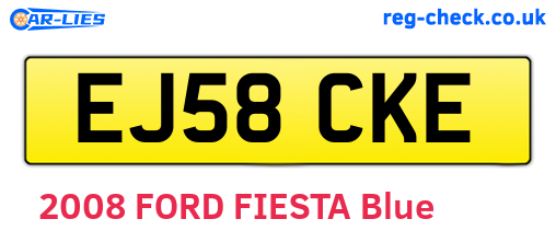 EJ58CKE are the vehicle registration plates.