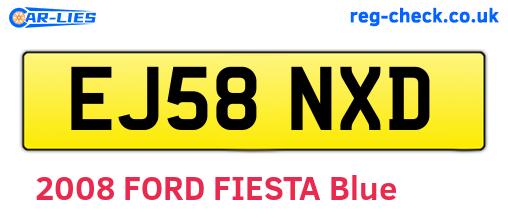 EJ58NXD are the vehicle registration plates.