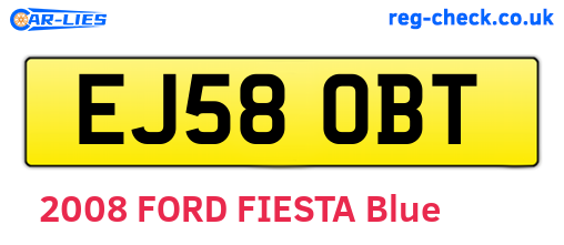 EJ58OBT are the vehicle registration plates.