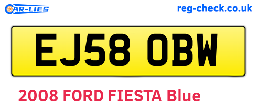 EJ58OBW are the vehicle registration plates.