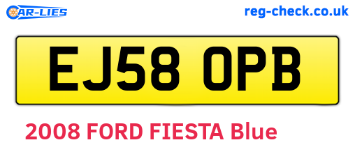 EJ58OPB are the vehicle registration plates.