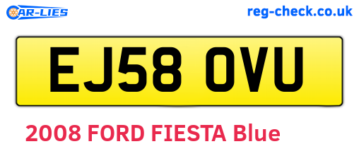 EJ58OVU are the vehicle registration plates.