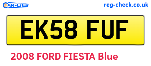 EK58FUF are the vehicle registration plates.