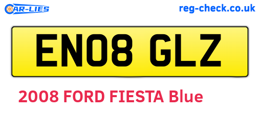 EN08GLZ are the vehicle registration plates.