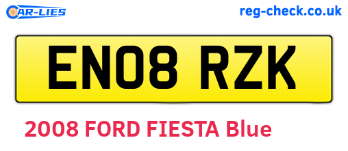 EN08RZK are the vehicle registration plates.