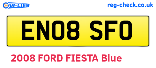 EN08SFO are the vehicle registration plates.