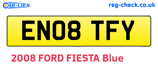 EN08TFY are the vehicle registration plates.