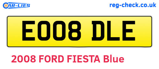 EO08DLE are the vehicle registration plates.