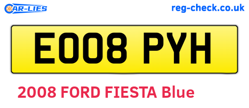 EO08PYH are the vehicle registration plates.