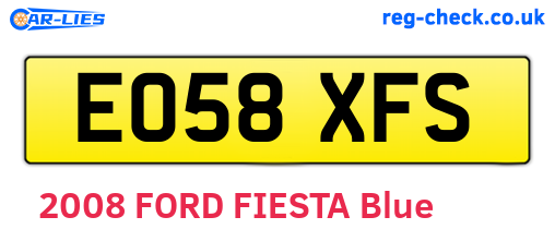EO58XFS are the vehicle registration plates.