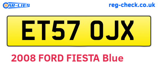 ET57OJX are the vehicle registration plates.