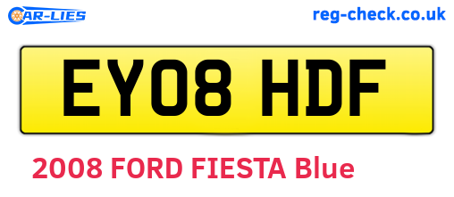 EY08HDF are the vehicle registration plates.