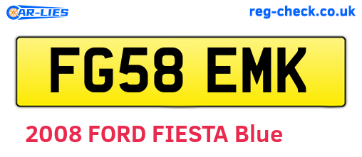 FG58EMK are the vehicle registration plates.