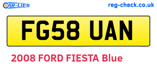 FG58UAN are the vehicle registration plates.