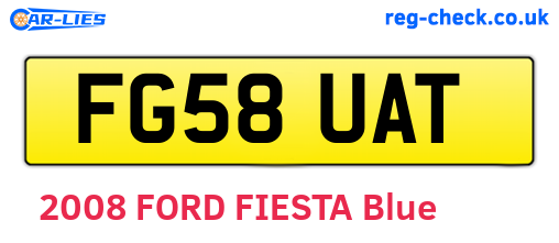 FG58UAT are the vehicle registration plates.