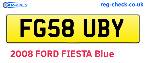 FG58UBY are the vehicle registration plates.