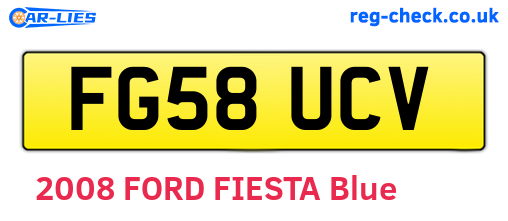 FG58UCV are the vehicle registration plates.