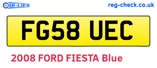 FG58UEC are the vehicle registration plates.